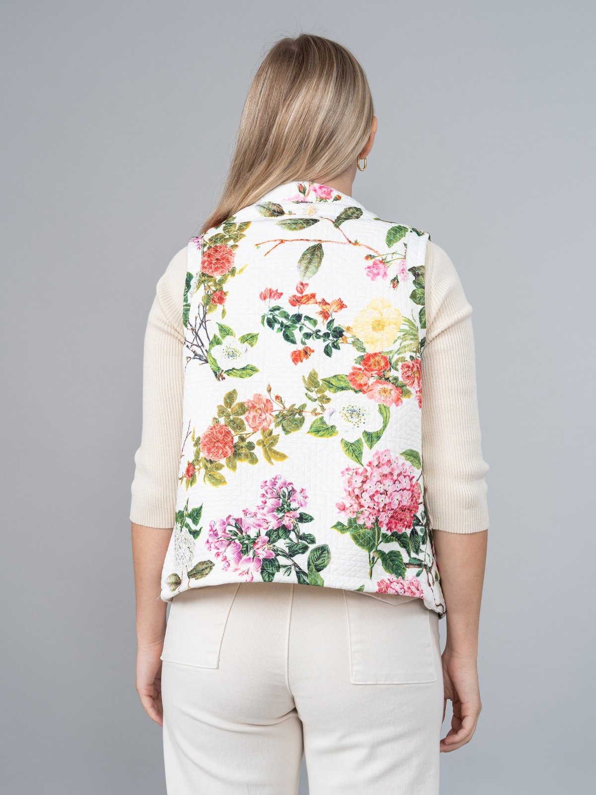 Chaleco Anastasia Estampado Rosa en Samira - Chaleco de La Matier