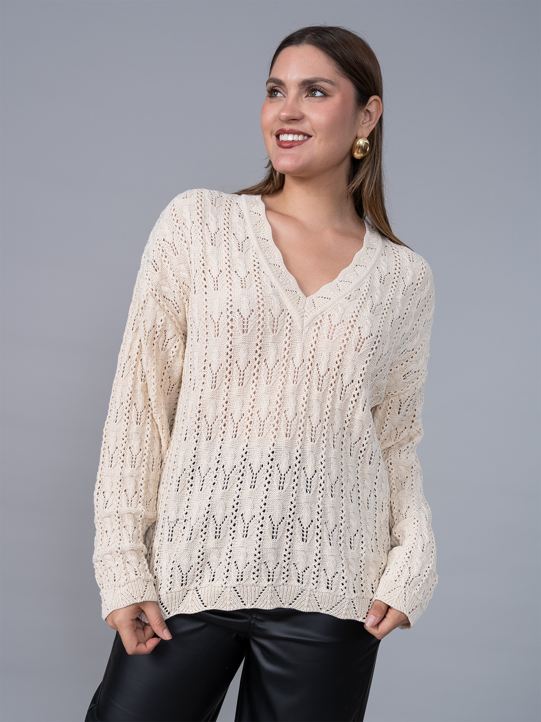 Chompa Tejida Andrea Beige