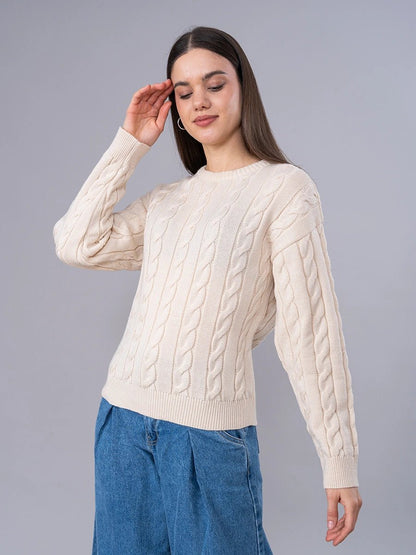 Chompa Tejida Frida Beige - Chompa de La Matier