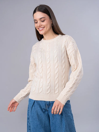 Chompa Tejida Frida Beige - Chompa de La Matier