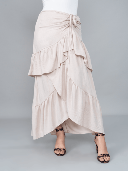 FALDA DE VUELOS EN VIENNA BEIGE L/XL OUTLET 5232 - OULTET de La Matier