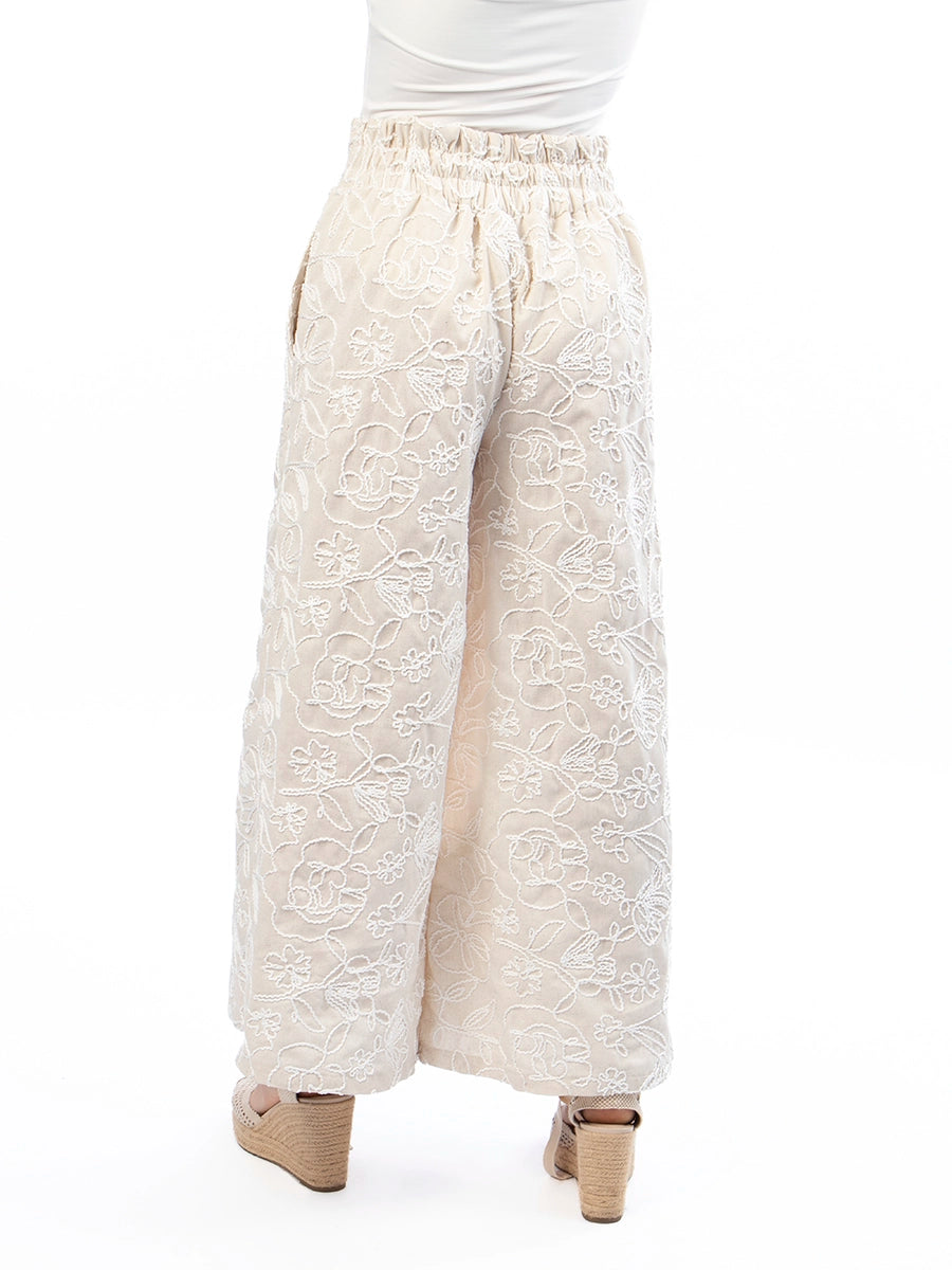 Palazzo Bordado Naty Beige