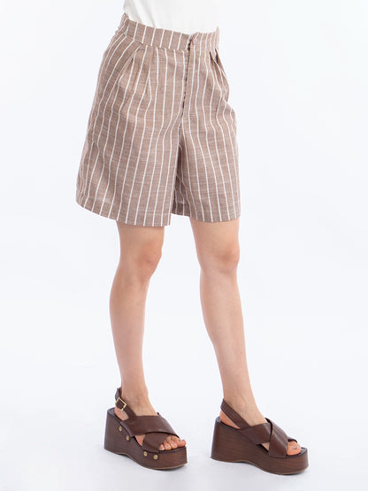 Short Isabel Marrón Rayas Blancas