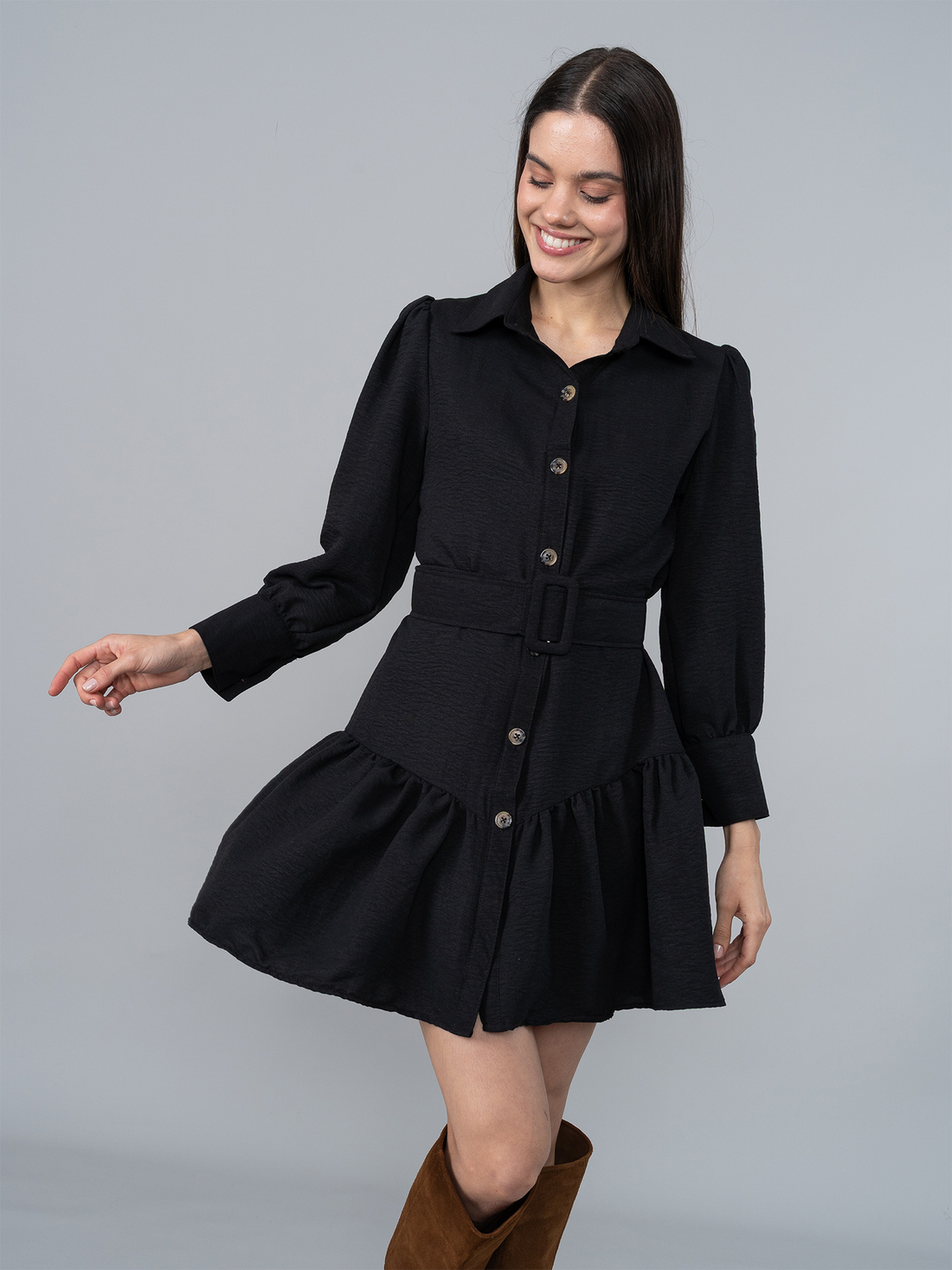 Vestido Alba 2.0 Negro en Chalis