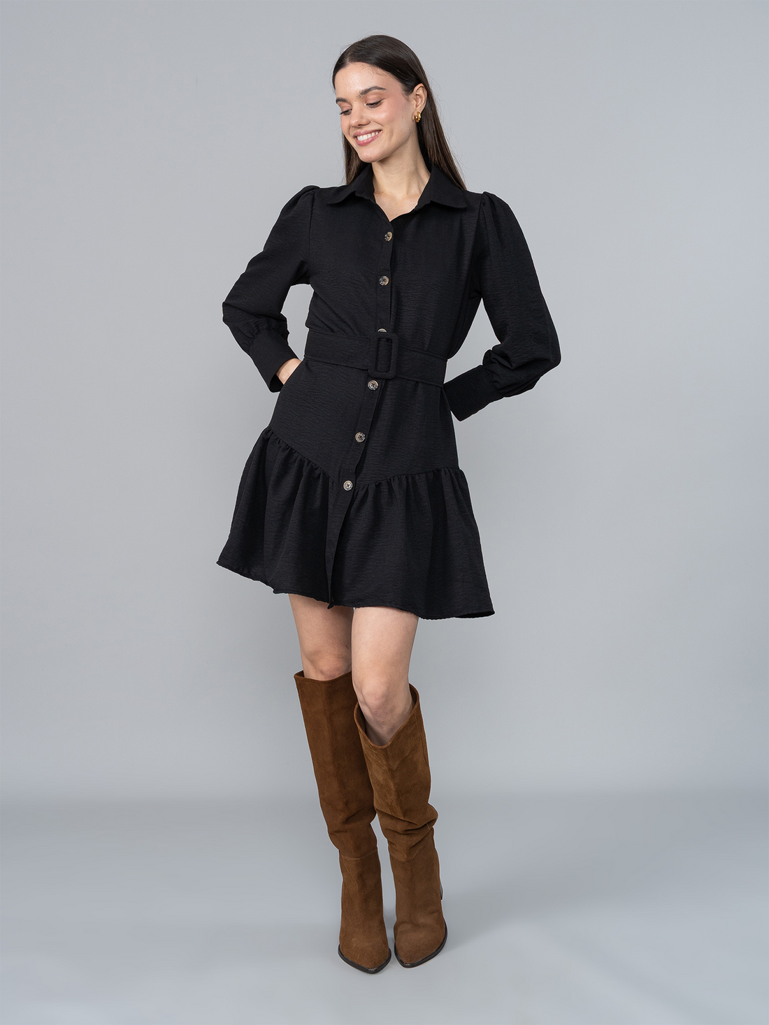 Vestido Alba 2.0 Negro en Chalis
