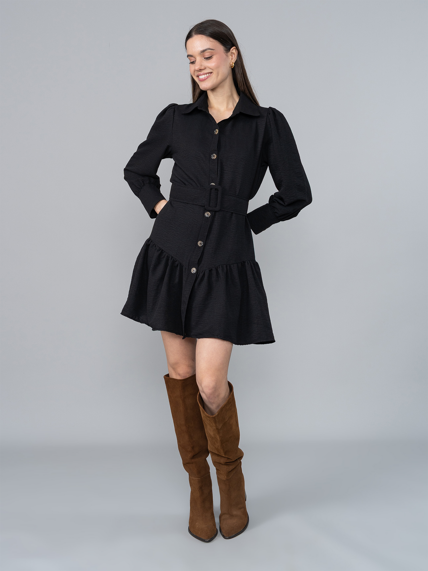 Vestido Alba 2.0 Negro en Chalis