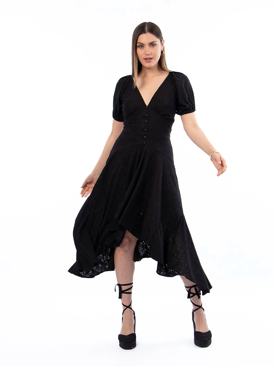 Vestido Broderie Alegra Negro