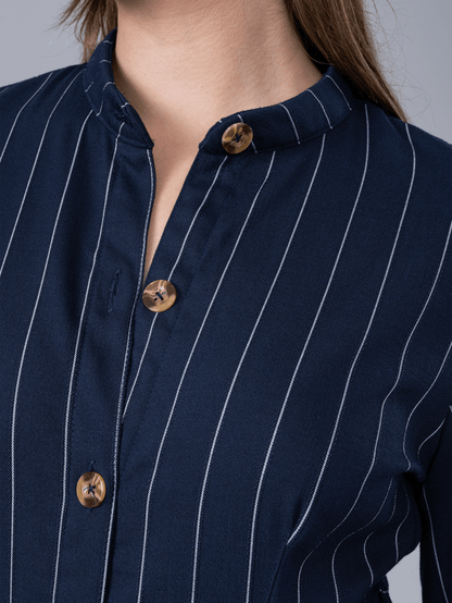Vestido Camisero Martina Azul - Vestido de La Matier