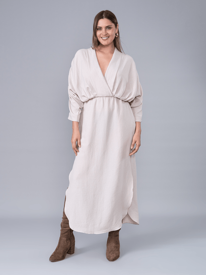 Vestido Largo Delia Beige - Vestido de La Matier