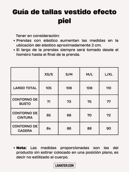 Vestido Marieta Efecto Piel Negro - Vestido de La Matier