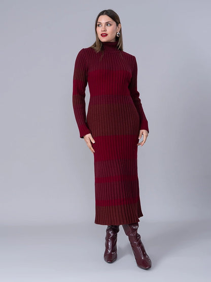 Vestido Tejido Allegra Borgoña - Vestido de La Matier