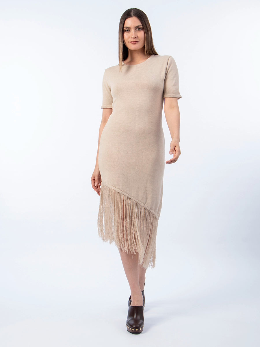 Vestido Tejido Fiorella Beige
