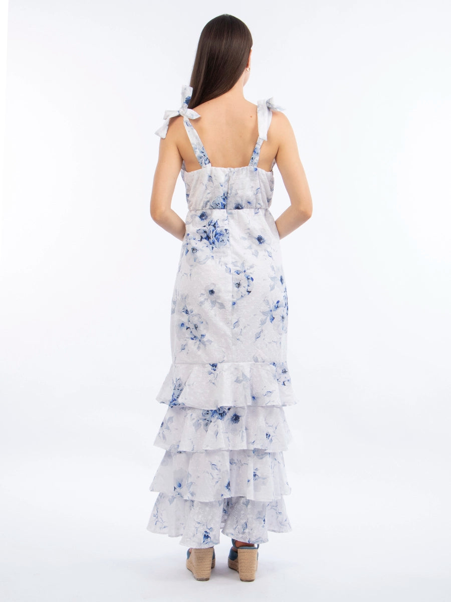 Vestido Micaela Flores Celeste